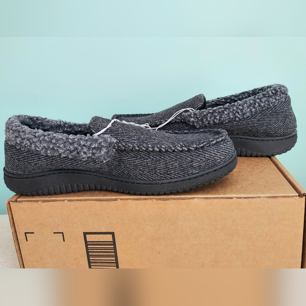 Dearfoams Men's Charcoal Slippers Men's Size 9-10 New With Tags - Picture 9 of 13
